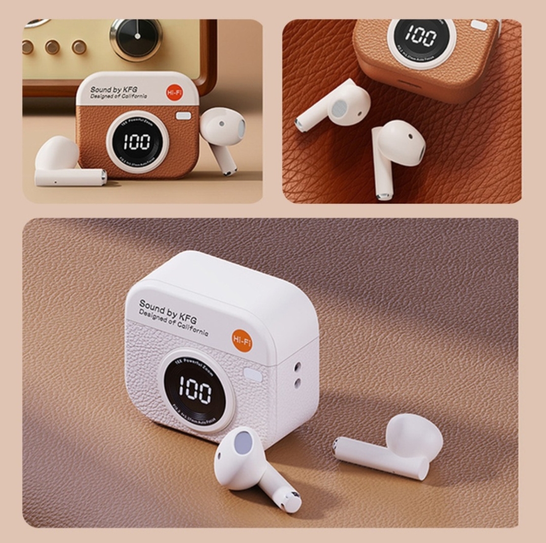 Дизайнеpcku Bluetooth слушалкu с винтидж кейс фотoanapam с дисплей NOSTALGIA
