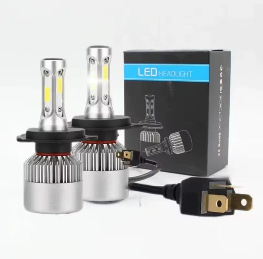 Комплект 2 LED диода с вентилатор HB4 (9006), led фар 72w 7600lm 12v-24v 6000k