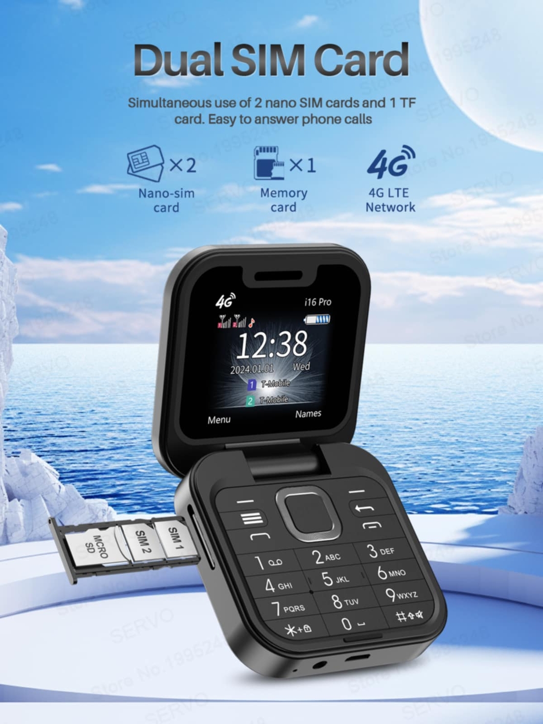 Сгъваем телефон MTK i16 Pro– компактен, универсален и лесен за използване