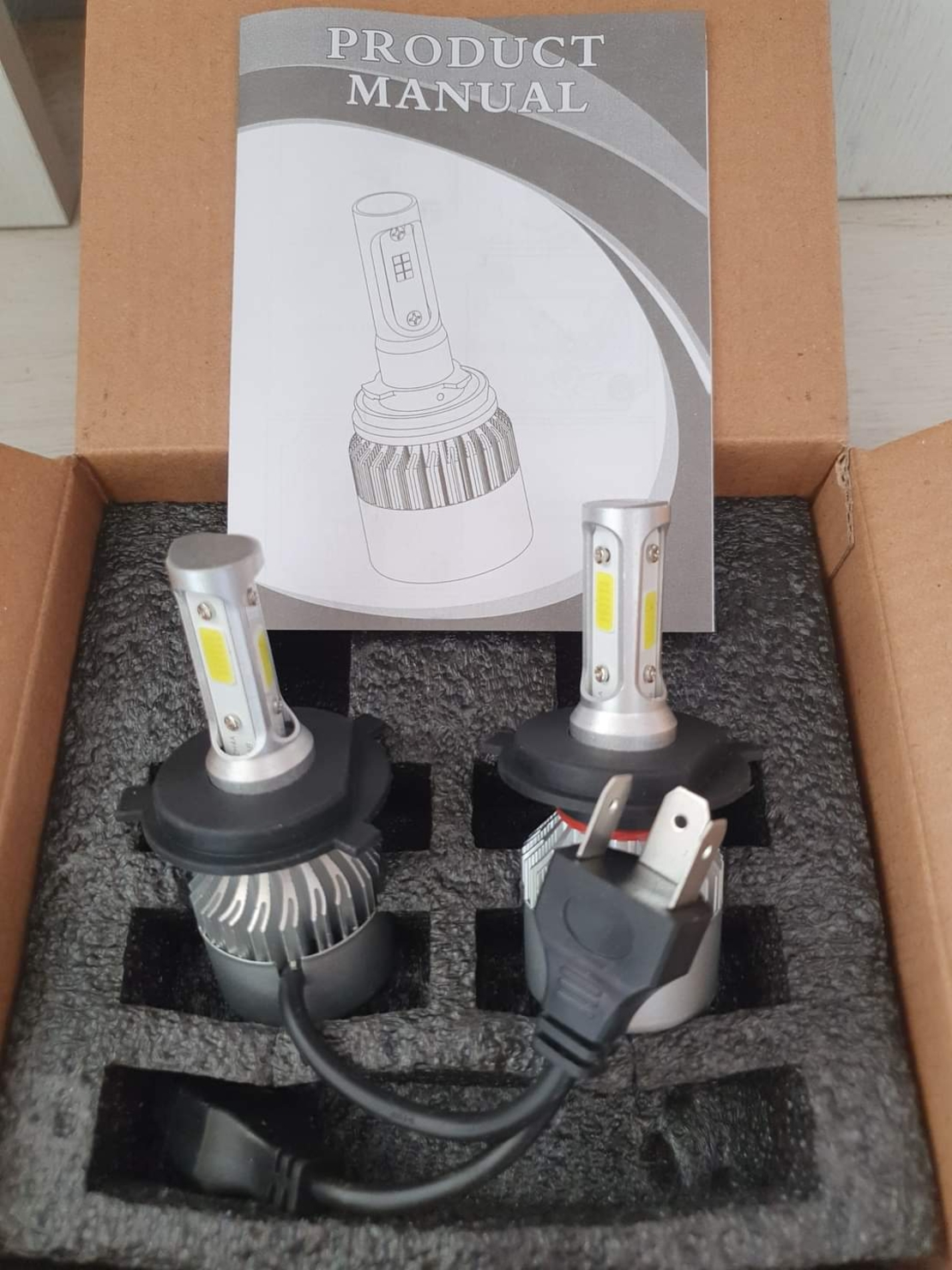 Комплект 2 LED диода Н4 с вентилатор HB4 (9006), led фар 72w 7600lm 12v-24v 6000k