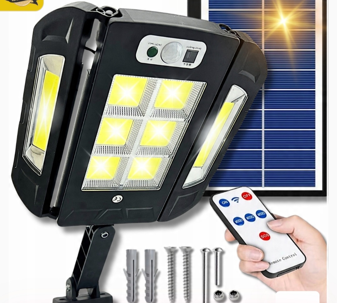 LED соларна лампа 400W със сензор за движение и две сгъваеми секции
