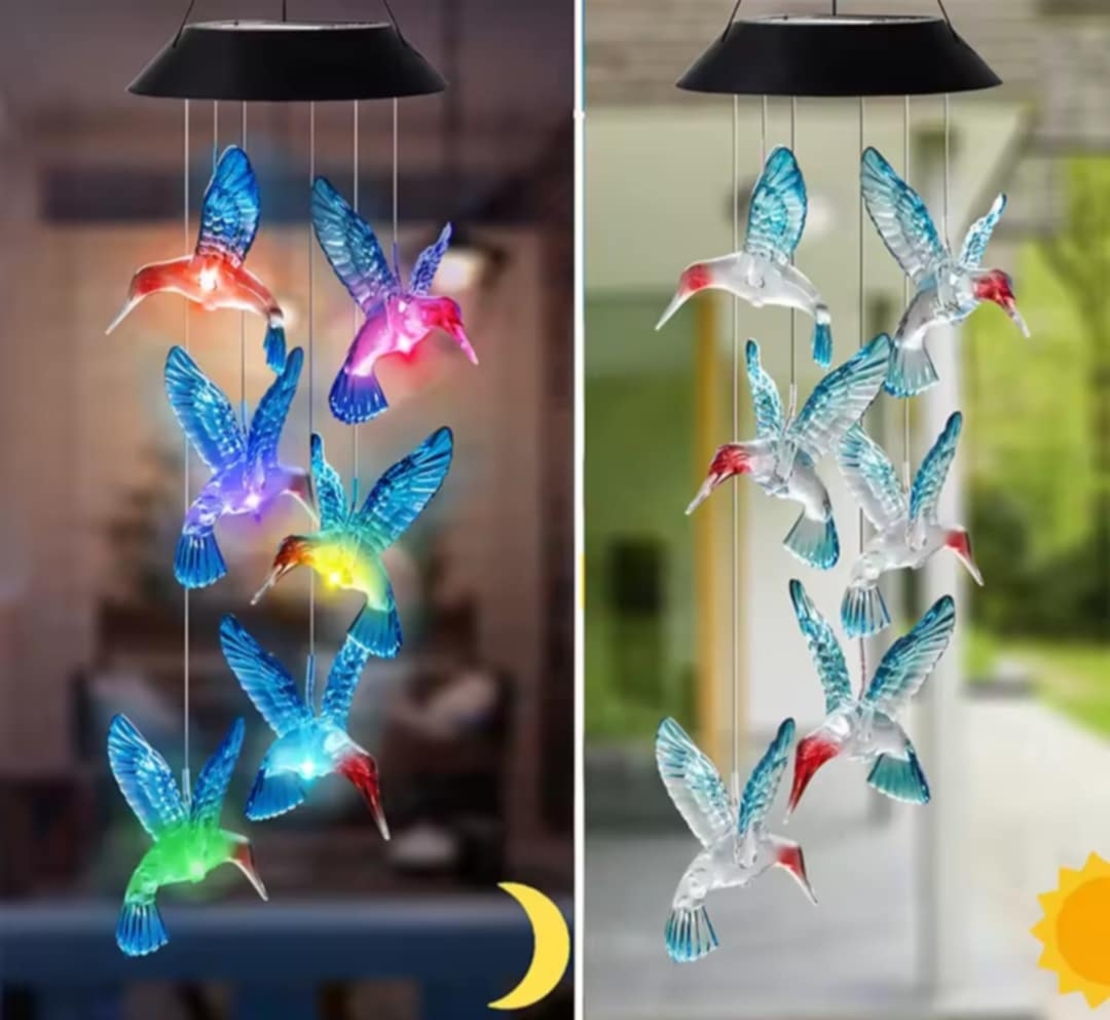 Соларни многоцветни Led лампи „Колибри“