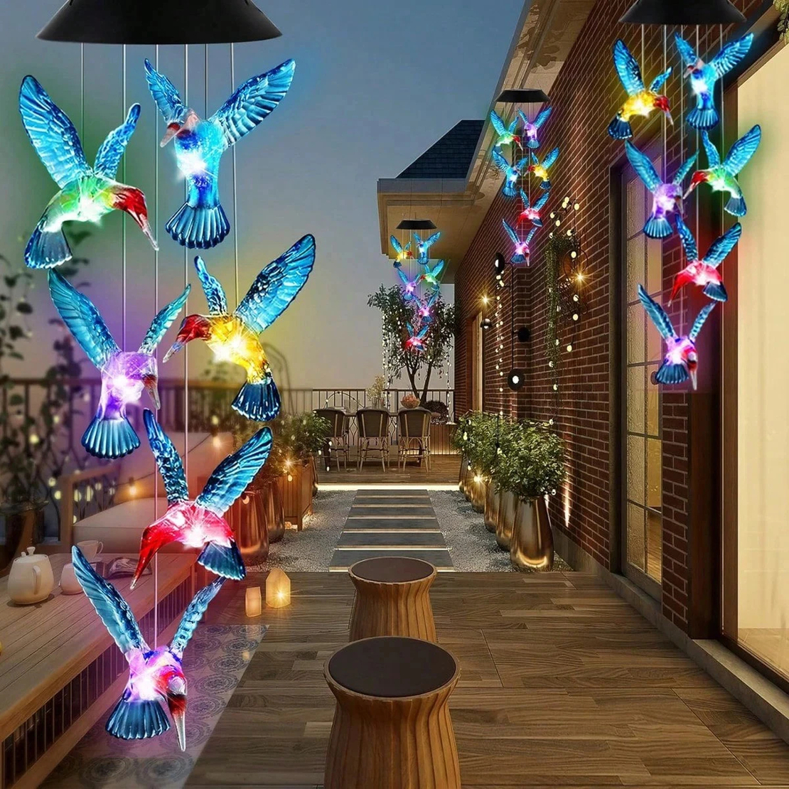 Соларни многоцветни Led лампи „Колибри“