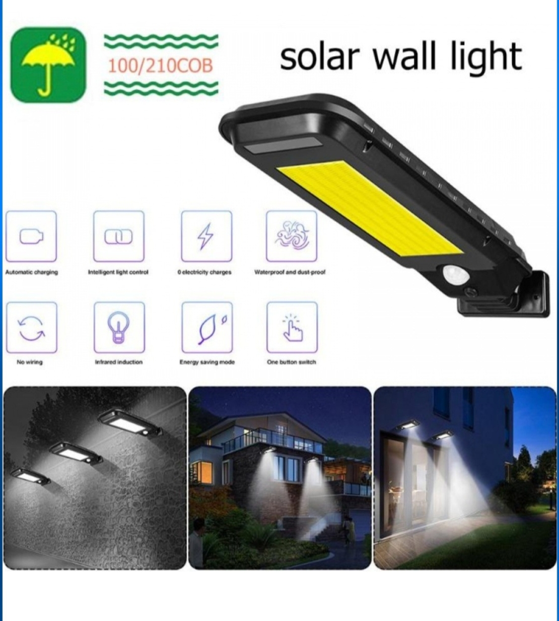 Външна LED лампа със соларен заряд, сензор за движение и светлина, 100 COB LED