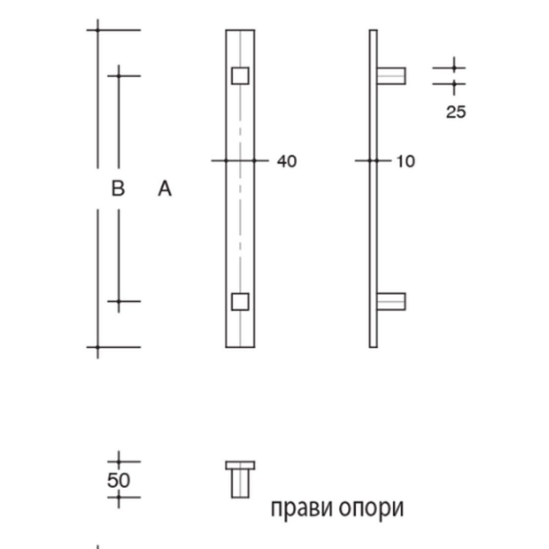 Дръжки с плосък профил от Неръждаема стомана