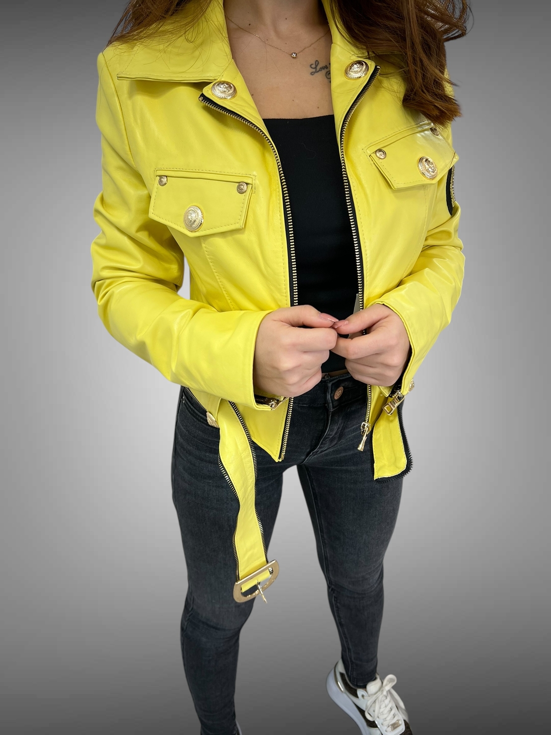 Яке от естествена кожа “Yellow”