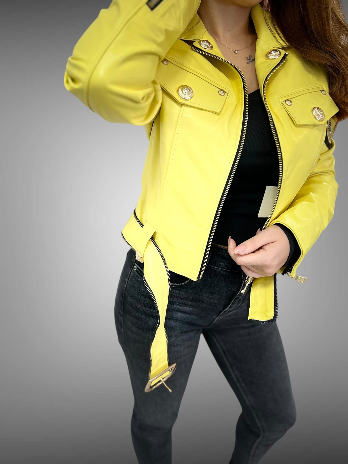 Яке от естествена кожа “Yellow”