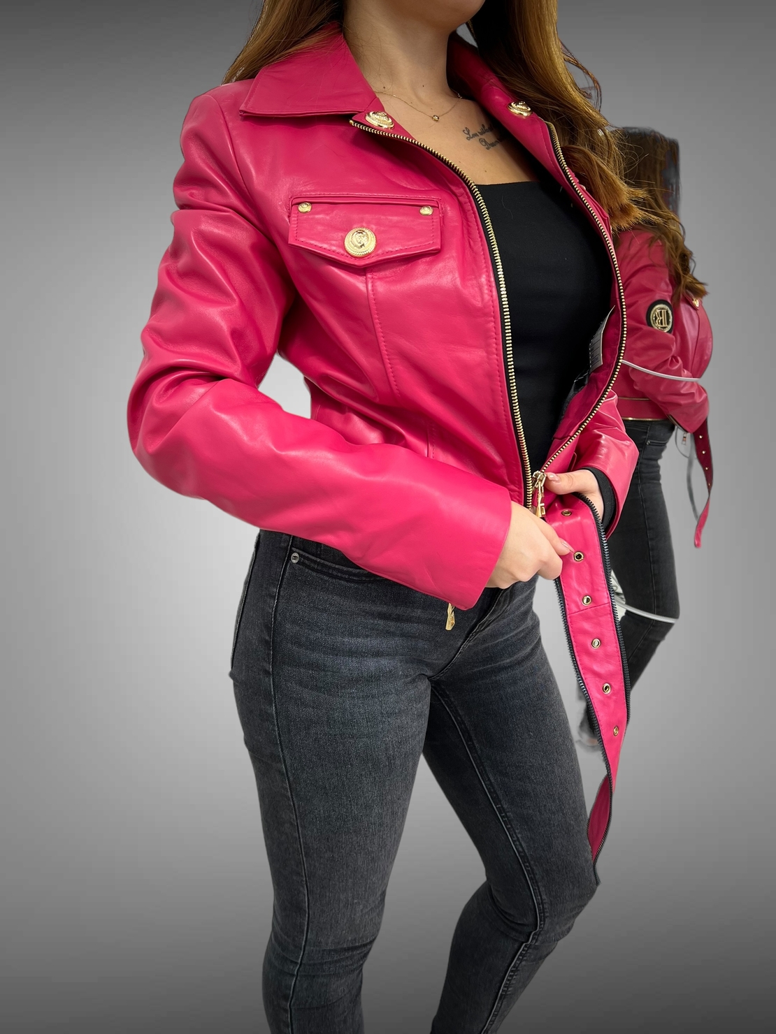 Кожено яке “Pink”
