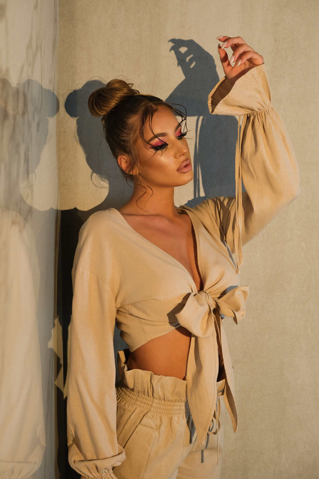 Linen Shorts Opal Color Beige