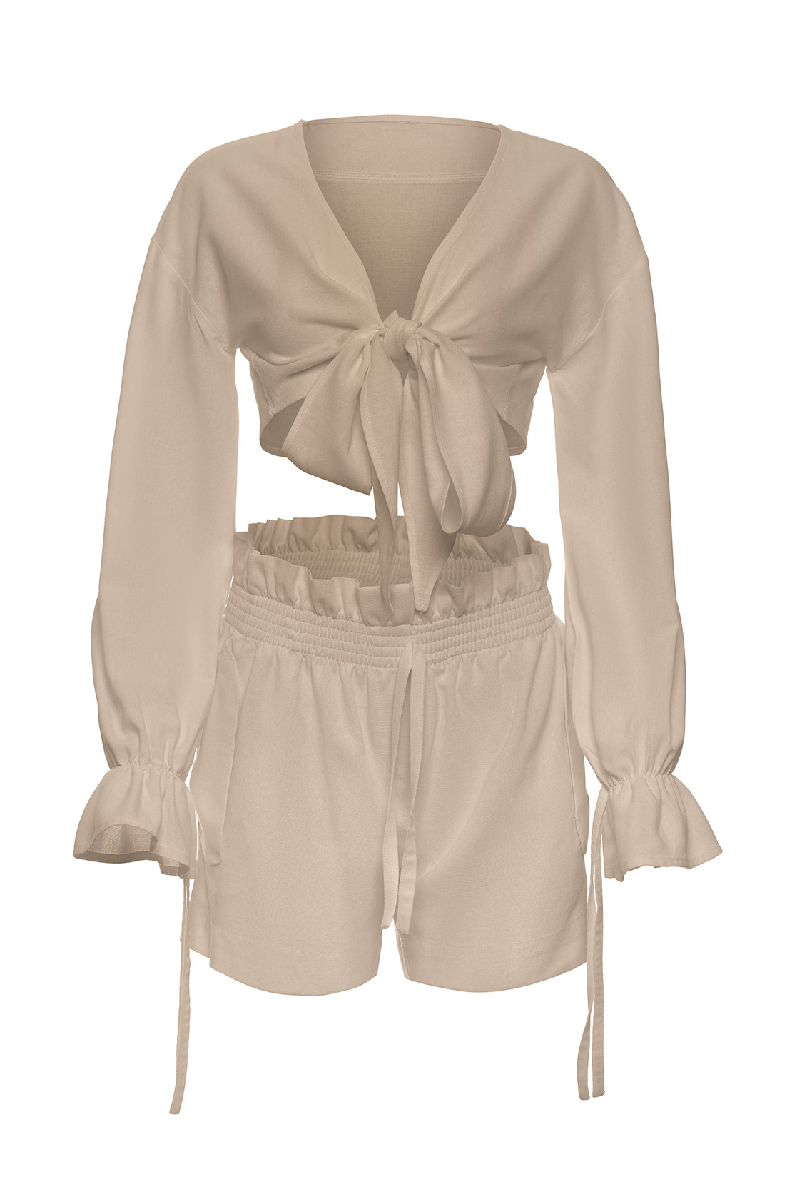 Linen Shorts Opal Color Beige