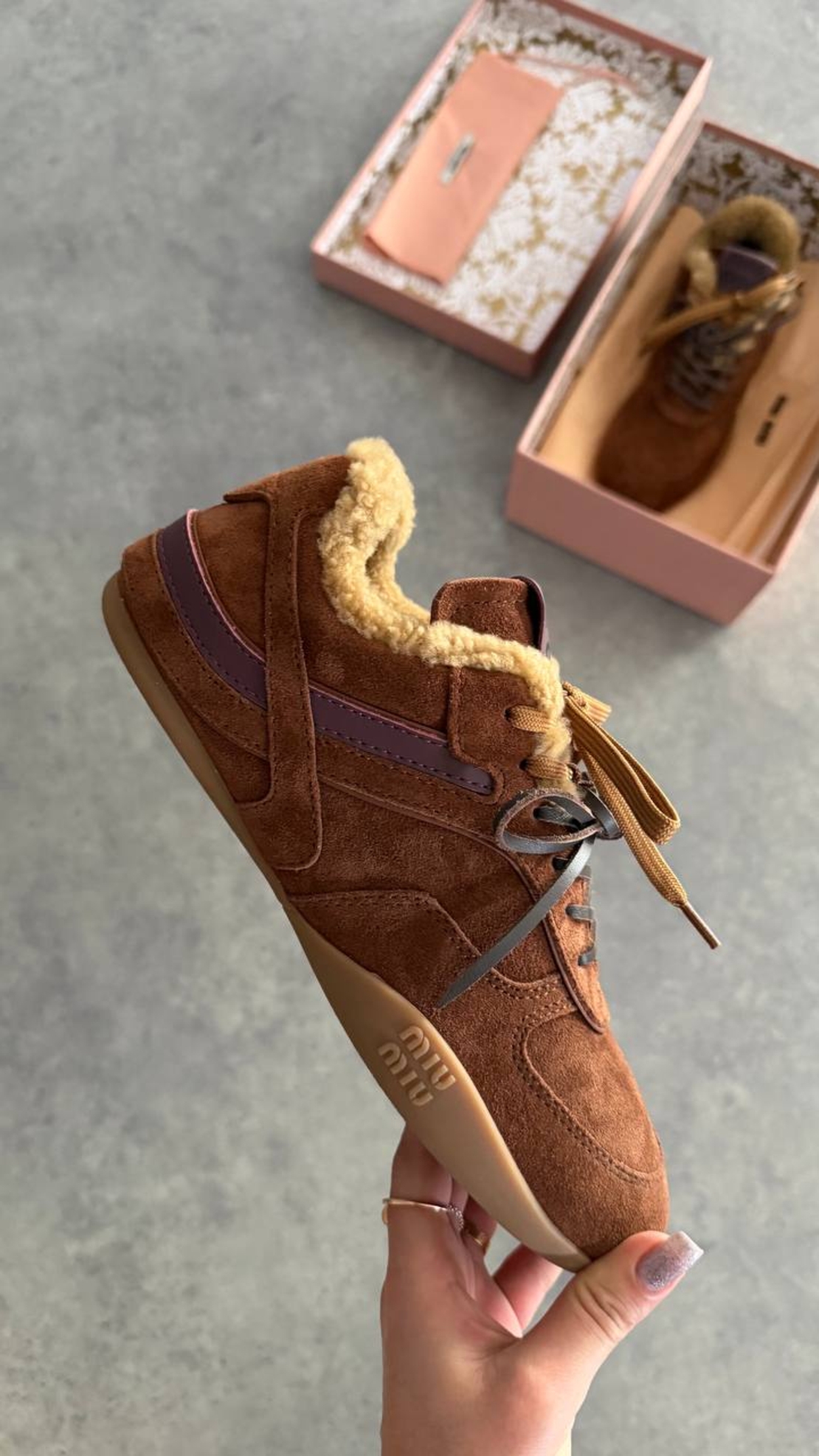 Miu Miu x New Balance 574 SL “Shearling Brown”
