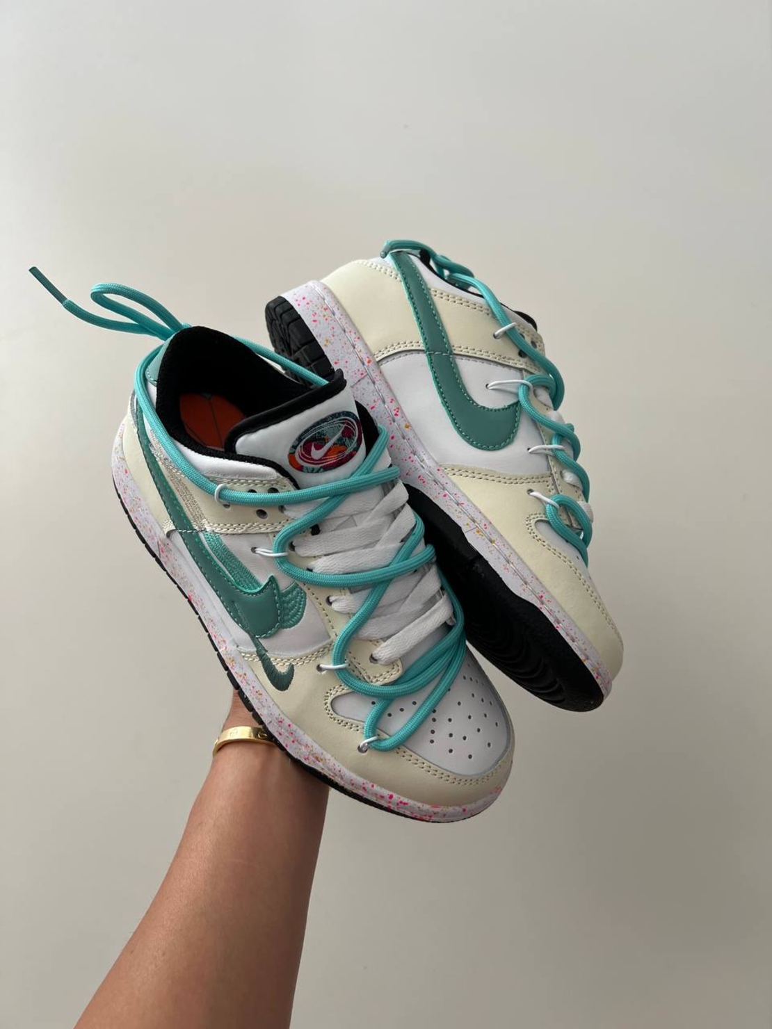 DUNK LOW ‘MULTIPLE AQUA SWOOSHES’ SAIL BLACK