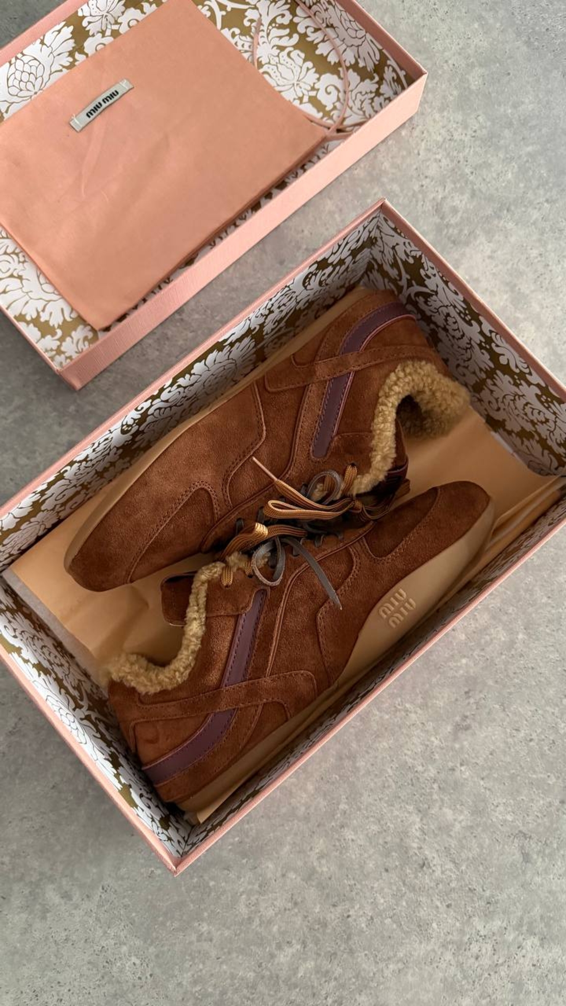 Miu Miu x New Balance 574 SL “Shearling Brown”