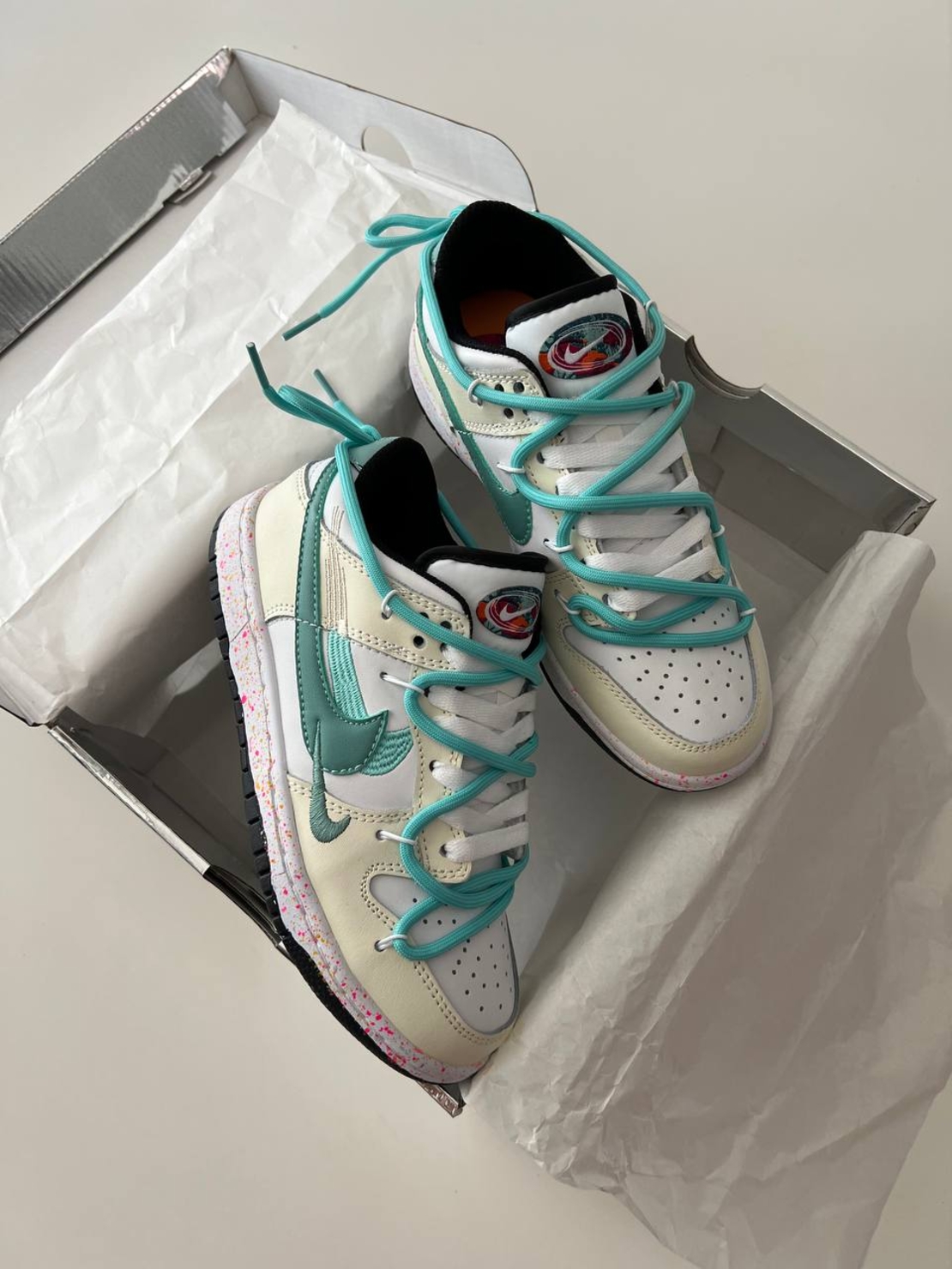 DUNK LOW ‘MULTIPLE AQUA SWOOSHES’ SAIL BLACK