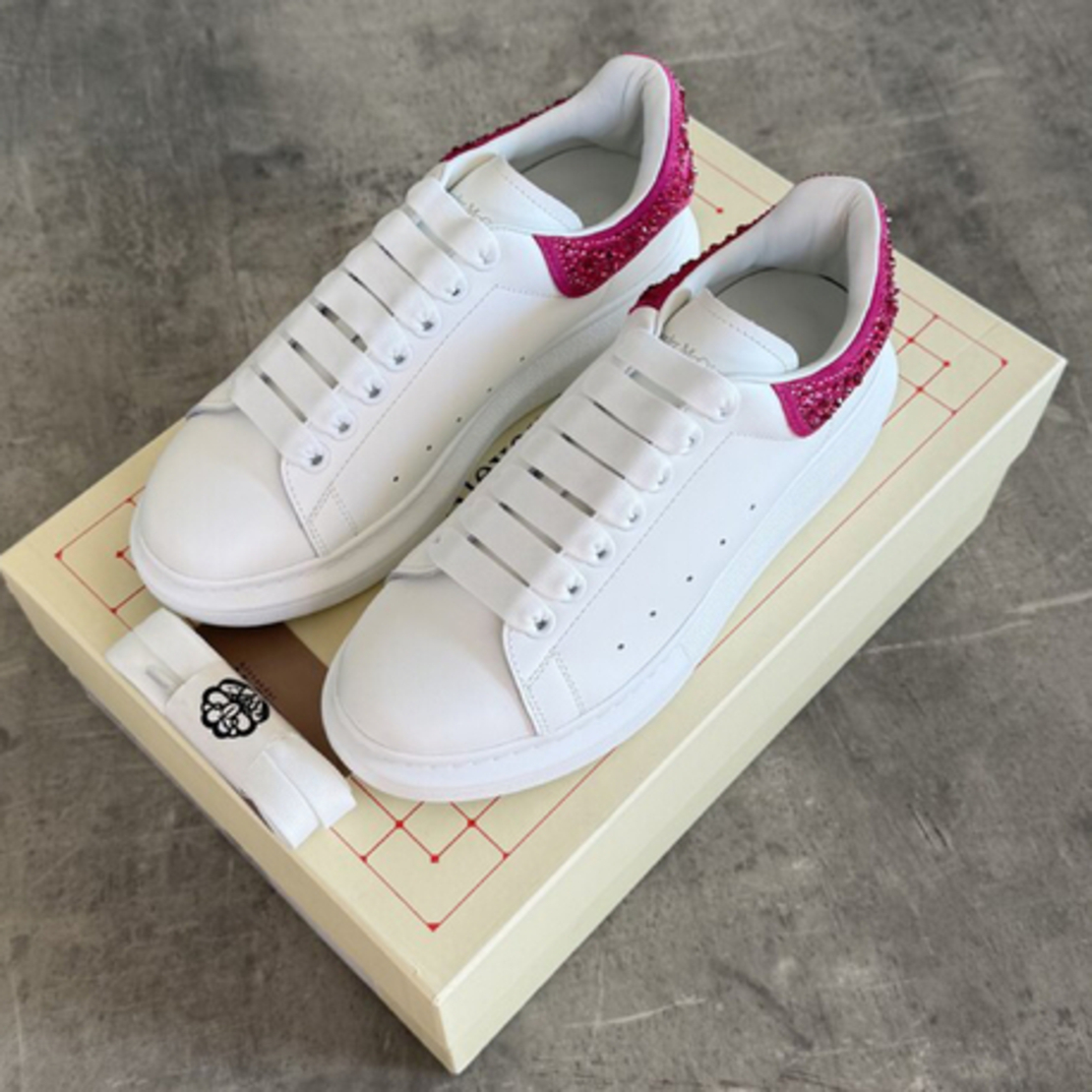 Mcqueen Swarovski “White Pink”
