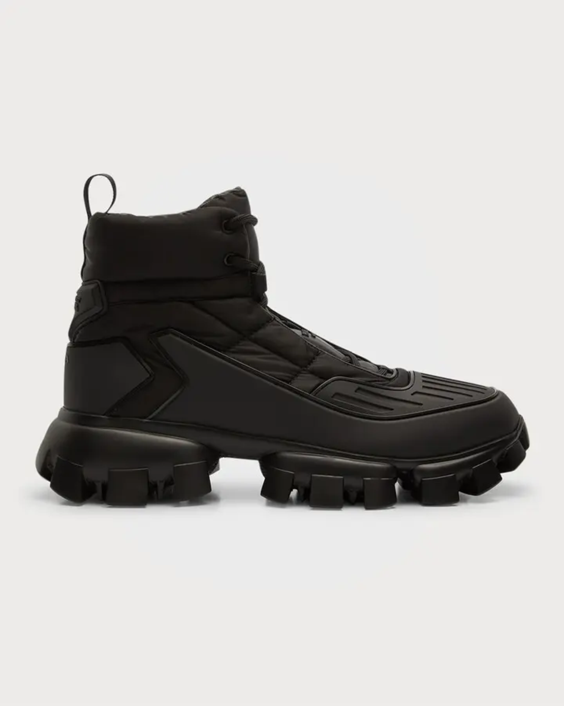 Prada Monolith Gabardine Boots – Triple Black