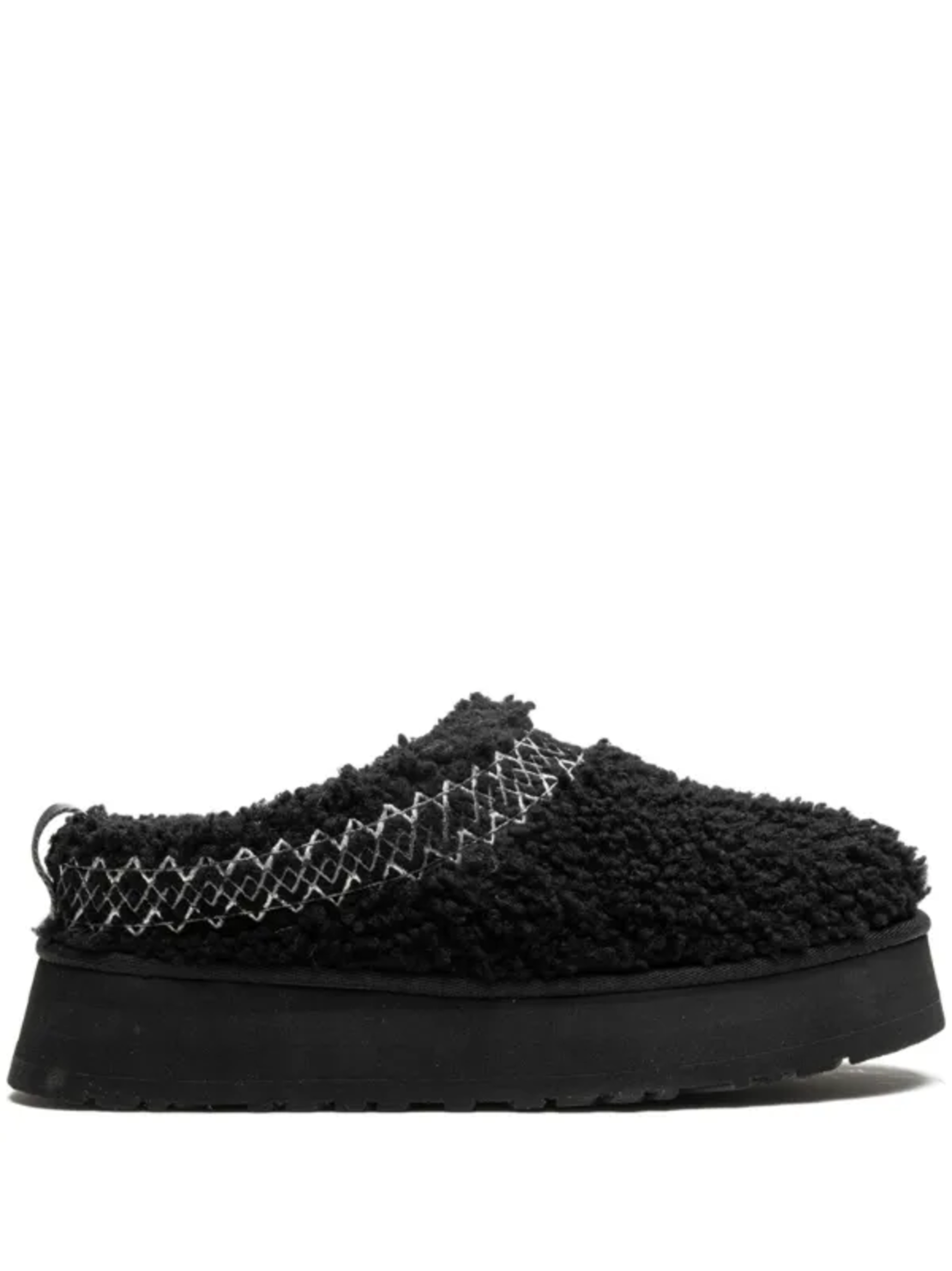 UGG Tazz Fluffy Braided Slippers “Black”