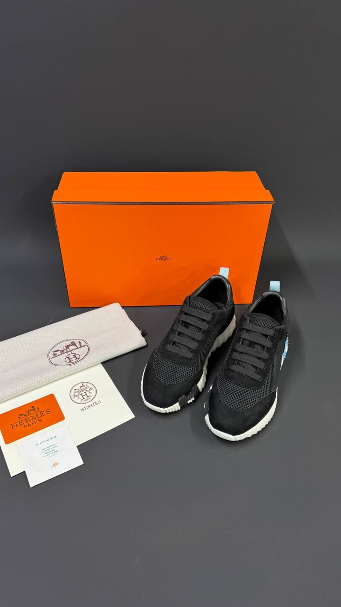 Hermès Bouncing Sneaker „in graphic mesh and suede goatskin“