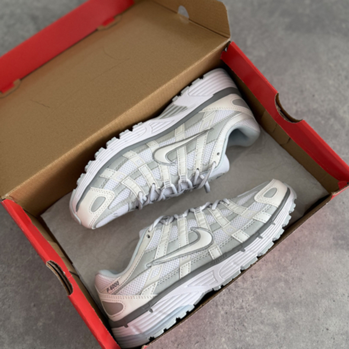 Nike P-6000 White Silver