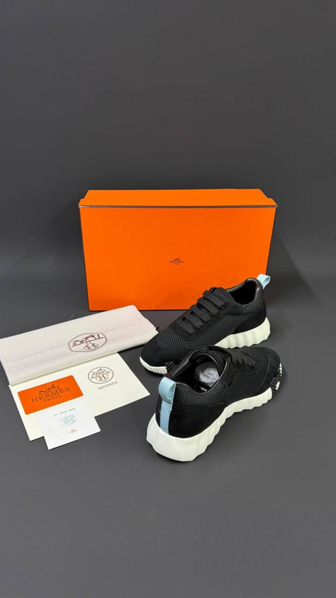 Hermès Bouncing Sneaker „in graphic mesh and suede goatskin“