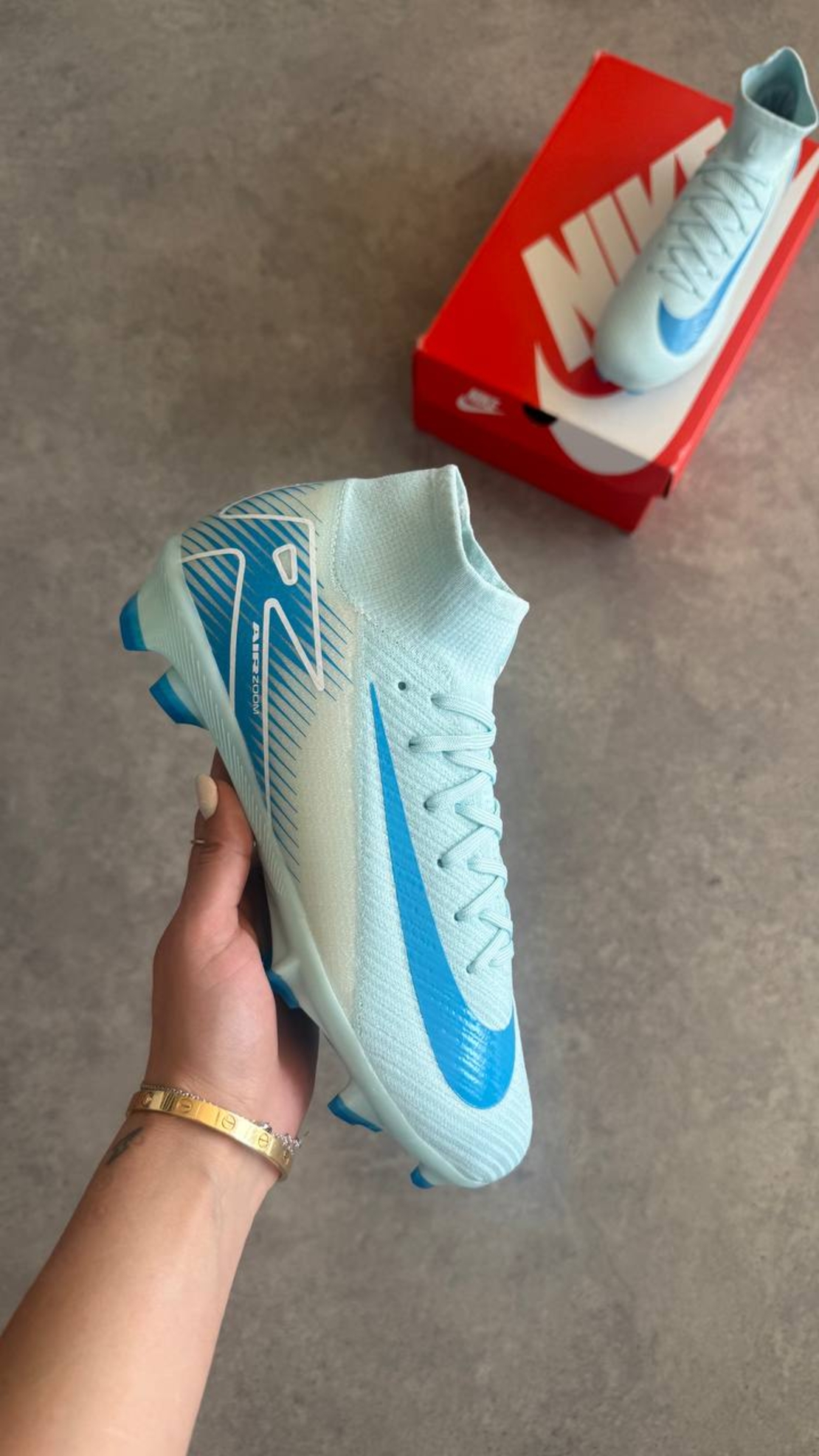 Nike Zoom Mercurial Superfly 9 Pro FG Firm Ground High-Top Blue
