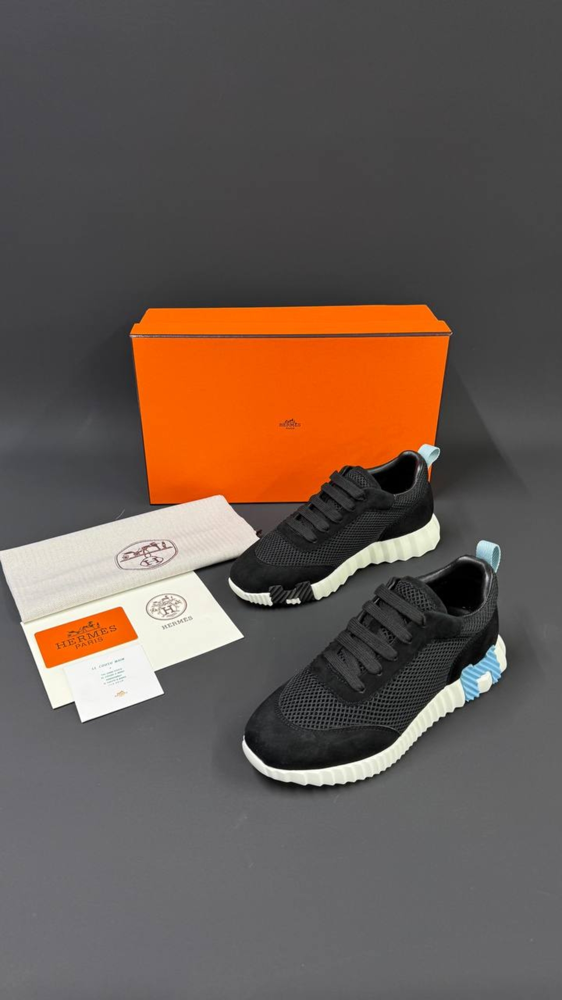 Hermès Bouncing Sneaker „in graphic mesh and suede goatskin“