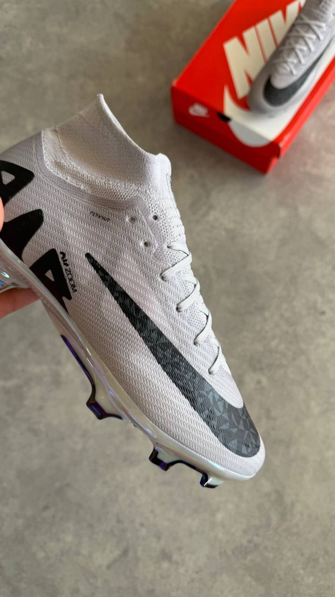 Nike Zoom Mercurial Superfly 9 Pro FG Firm Ground High-Top Grey