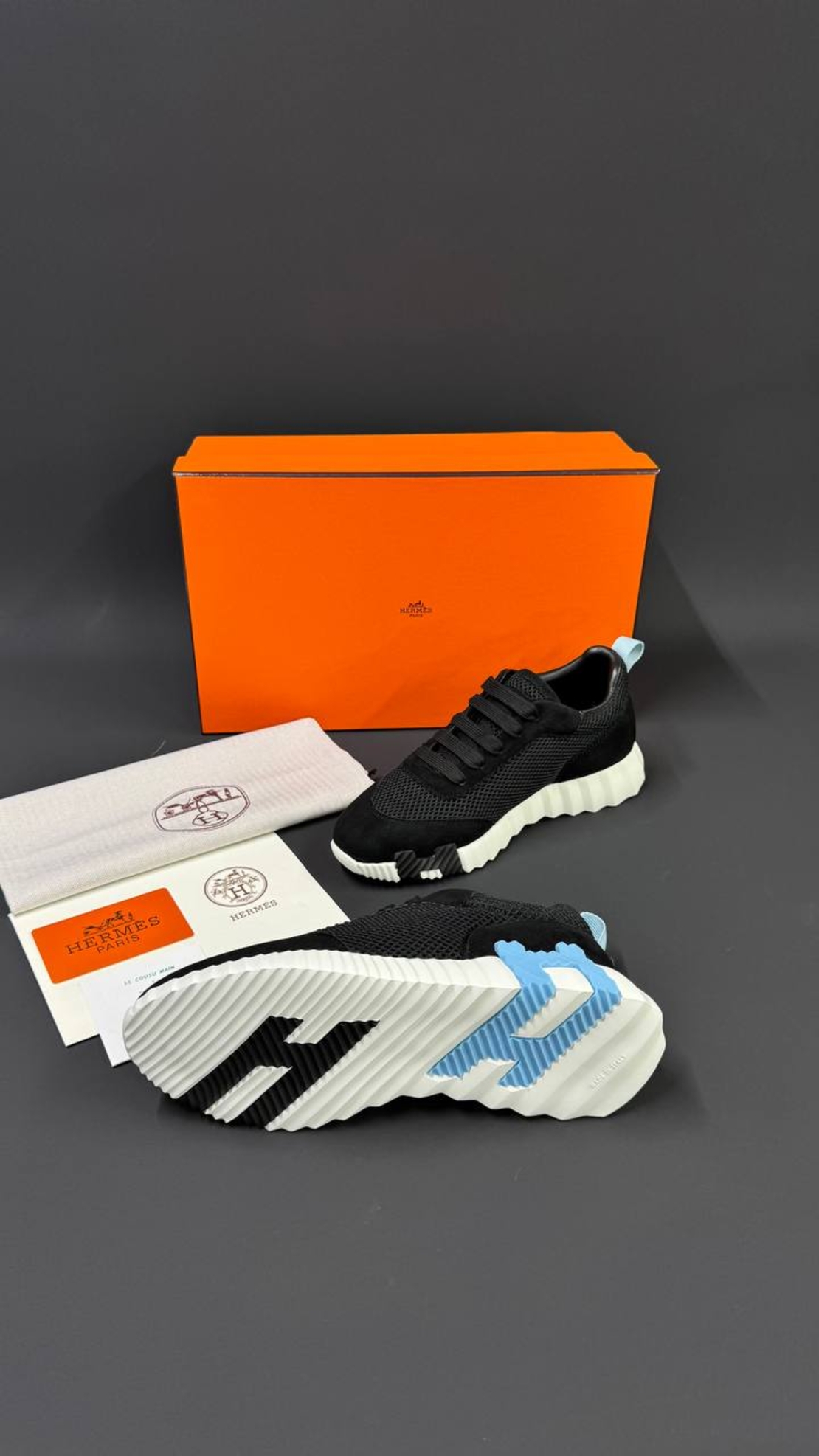 Hermès Bouncing Sneaker „in graphic mesh and suede goatskin“