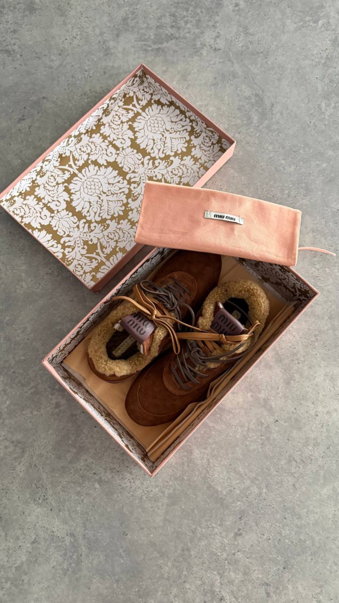 Miu Miu x New Balance 574 SL “Shearling Brown”