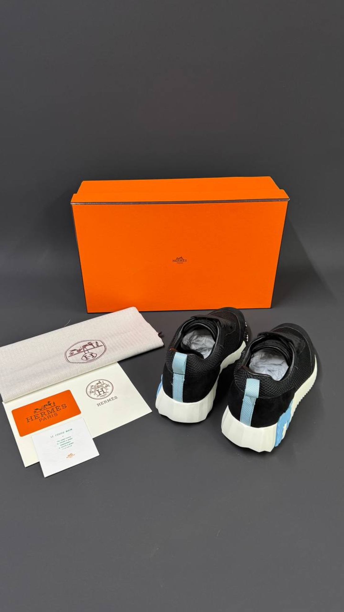 Hermès Bouncing Sneaker „in graphic mesh and suede goatskin“
