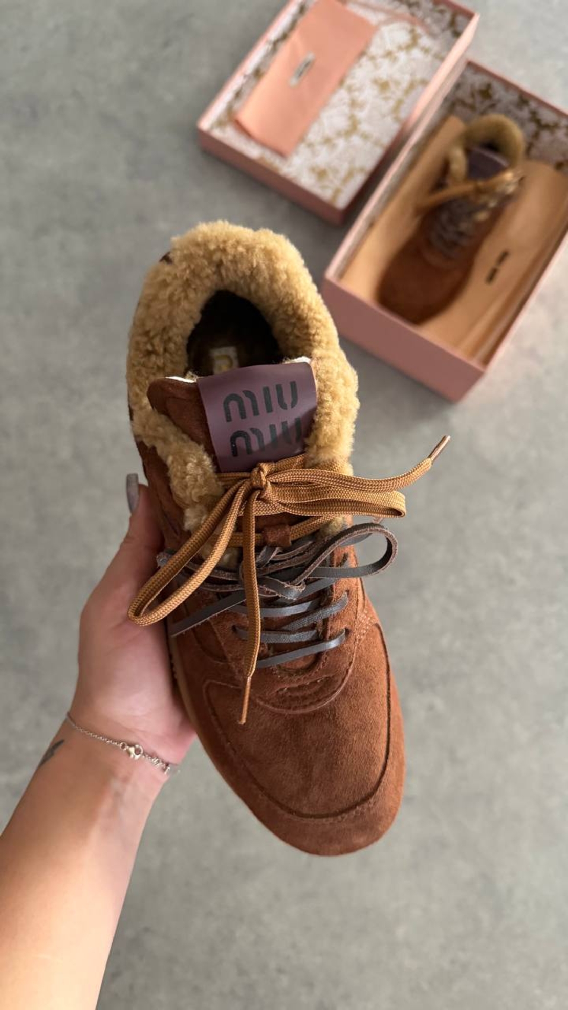 Miu Miu x New Balance 574 SL “Shearling Brown”
