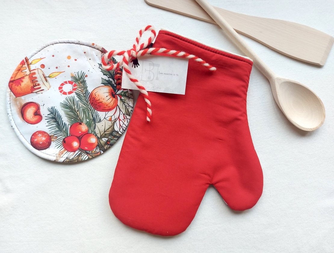 Комплект ръкохватки Винтидж Коледа 1