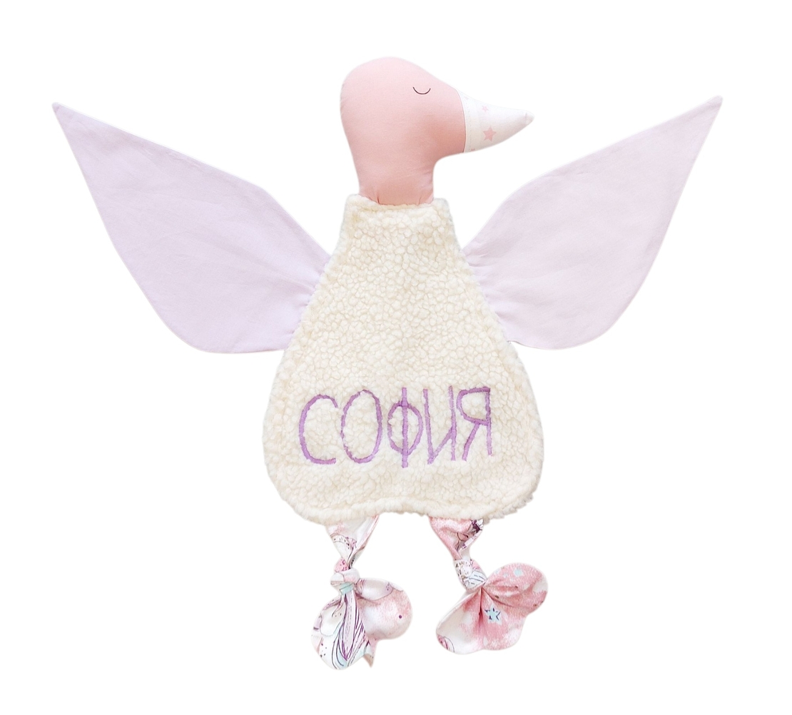 Мека играчка за сън пате лила