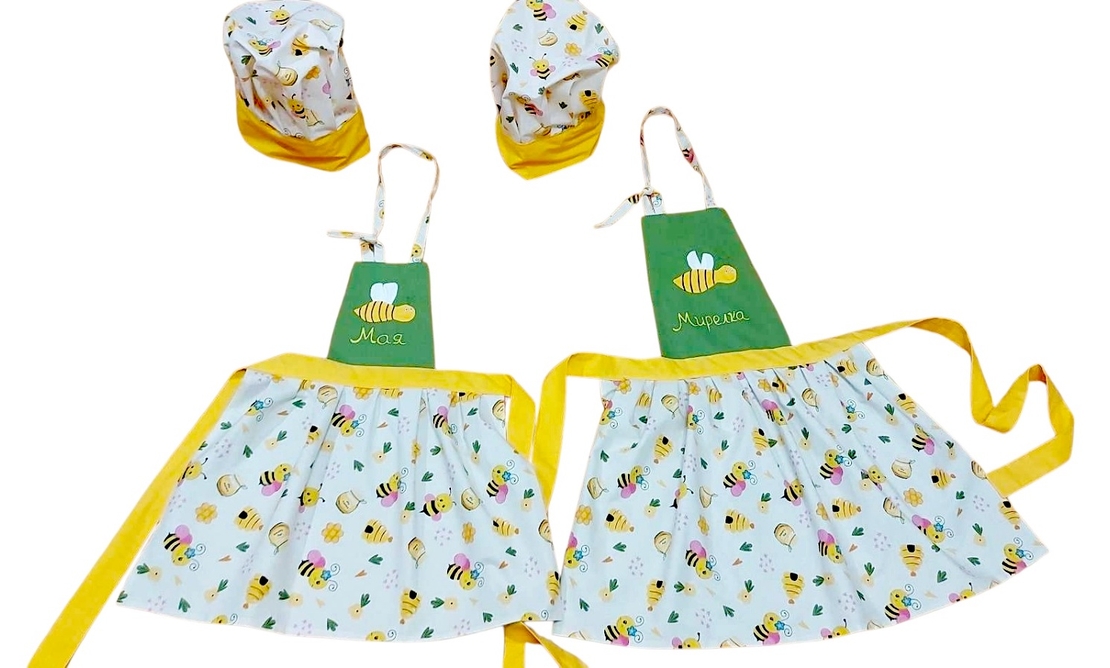 Комплект престилки за готвене Мама и дете Пчелички