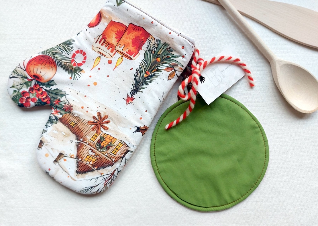 Комплект ръкохватки Винтидж Коледа 1