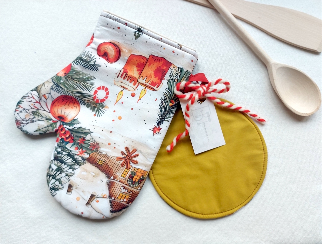 Комплект ръкохватки Винтидж Коледа