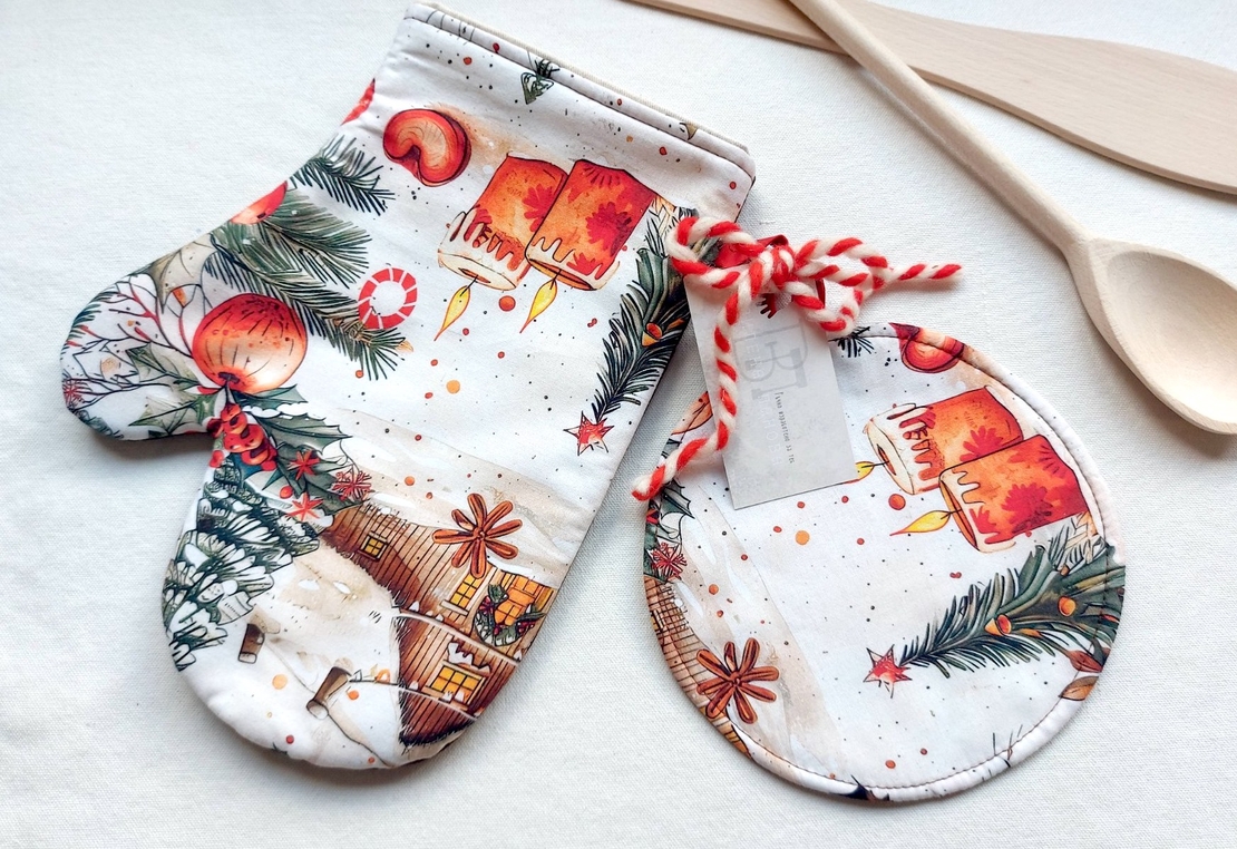 Комплект ръкохватки Винтидж Коледа
