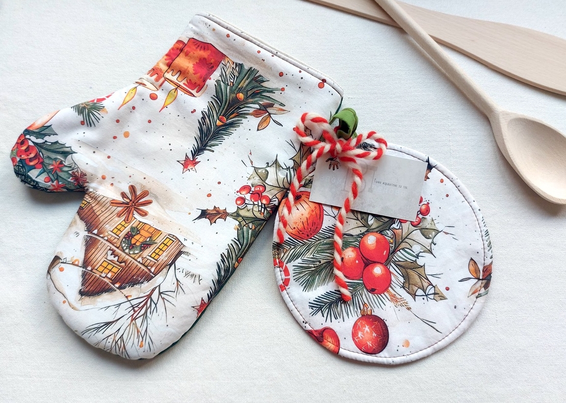 Комплект ръкохватки Винтидж Коледа 2