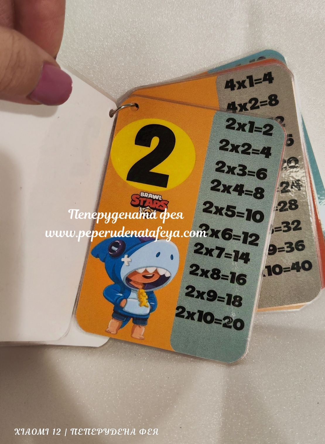 Ламинирана таблица / ключодържател/ с умножение 