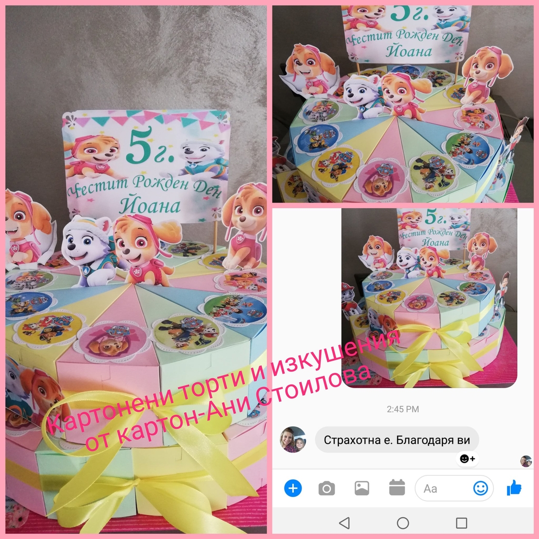 Картонена торта ПЕС ПАТРУЛ СКАЙ И ЕВЕРЕСТ 24 /  Paw Patrol Skye 24