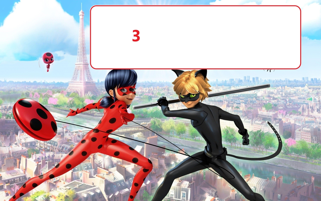 Картонена торта  Калинката и черният котарак / Miraculous