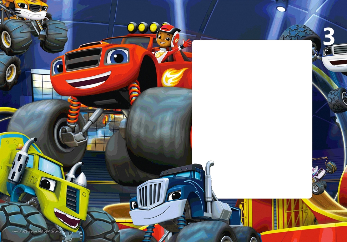 Картонена торта  ПЛАМЪЧКО И МАШИНИТЕ 2 /  BLAZE AND MONSTERS  2