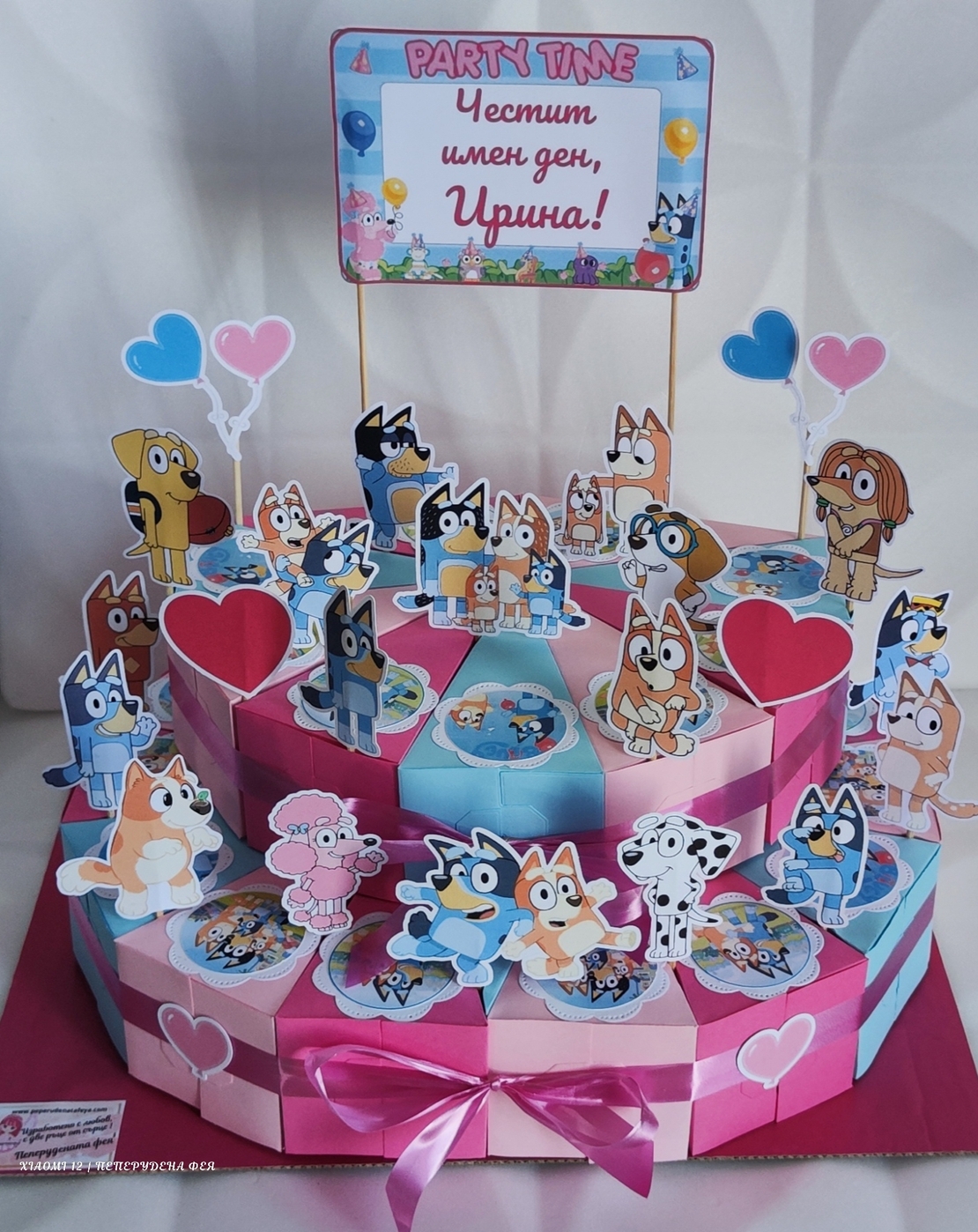 Картонена торта Блу и Бинго 18 / Bluey and Bingo 18