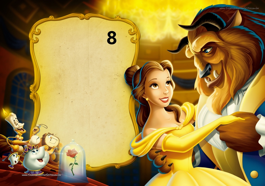 Картонена торта Красавицата и звяра 8