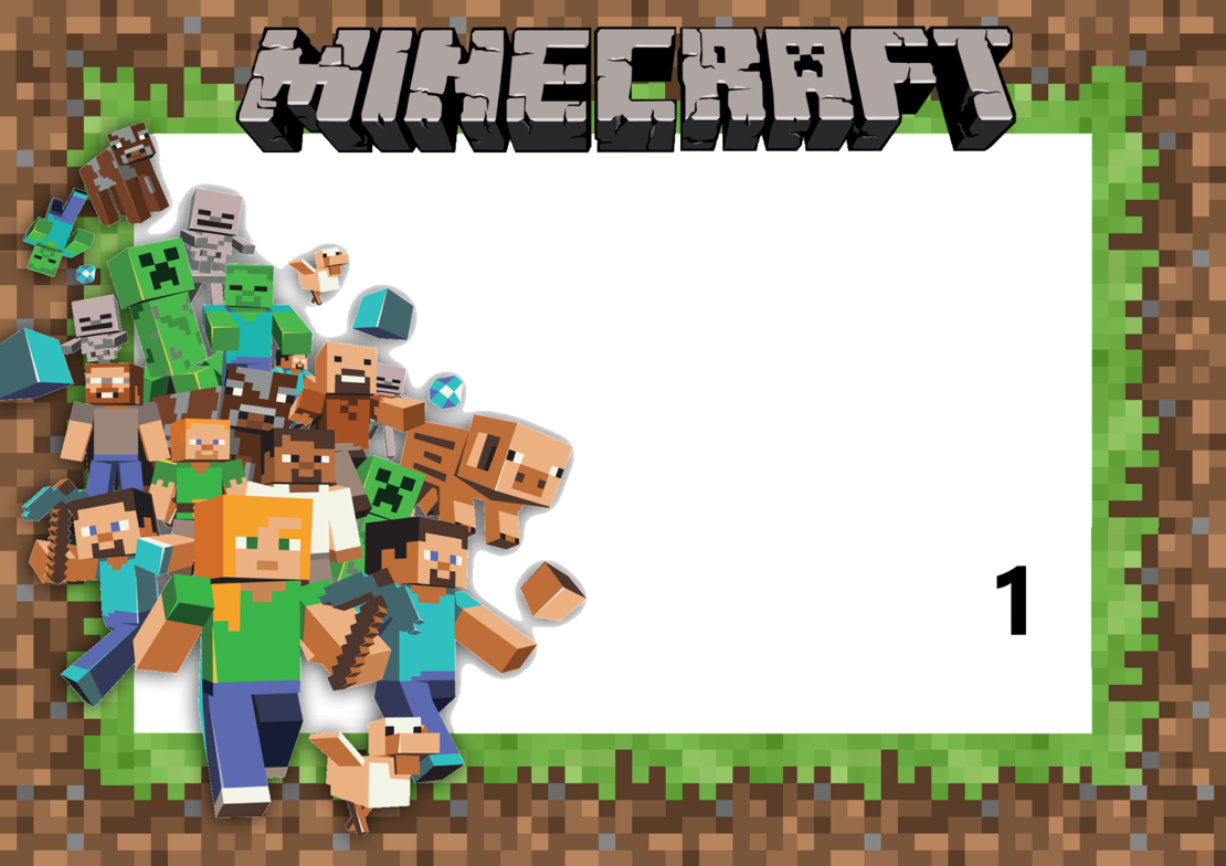 Картонена торта Майнкрафт 1 / Minecraft 1