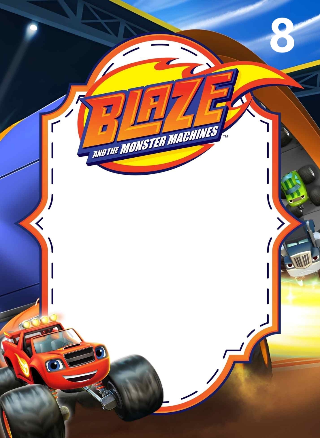 Картонена торта  ПЛАМЪЧКО И МАШИНИТЕ 2 /  BLAZE AND MONSTERS  2