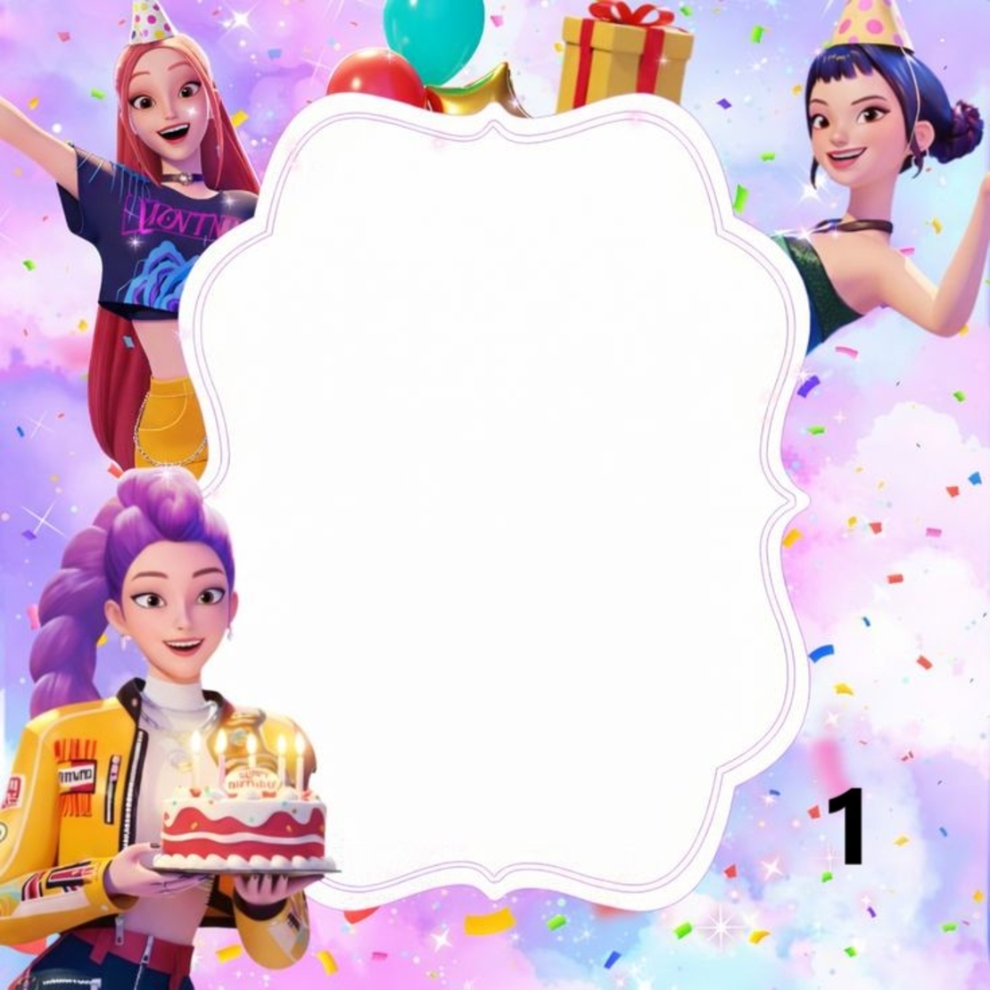 Картонена торта K-POP DEMON HUNTERS / Кей-поп: Ловци на демони