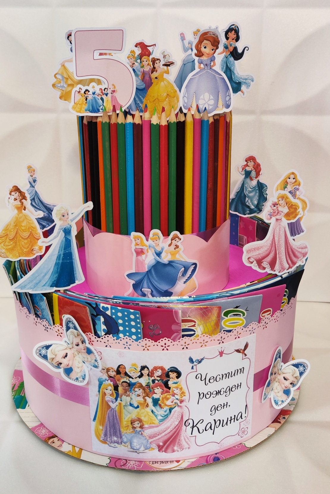 Торта от книжки и моливи ДИСНИ ПРИНЦЕСИ 15  / Disney Princess