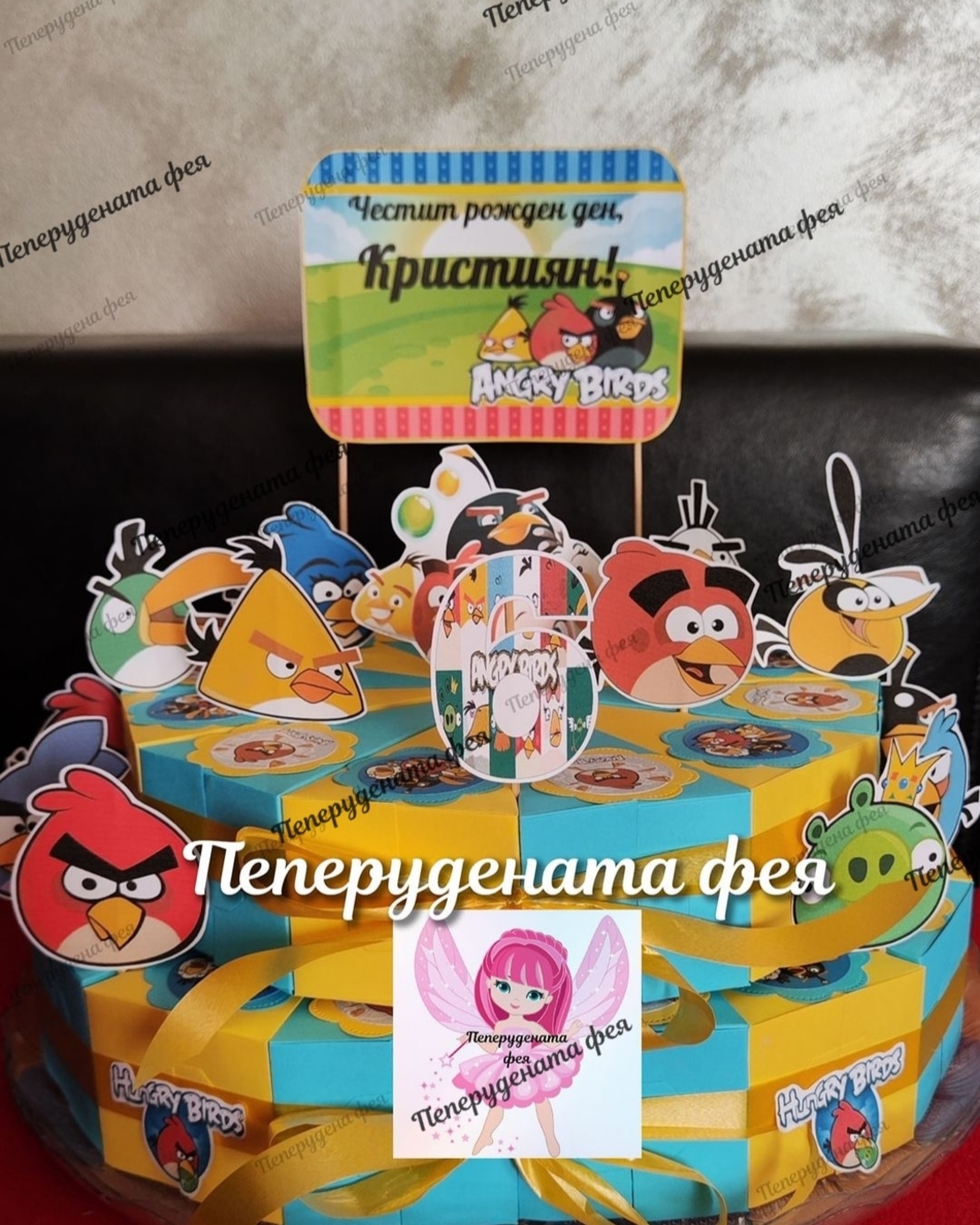 Картонена торта Енгри Бърдс / Angry Birds