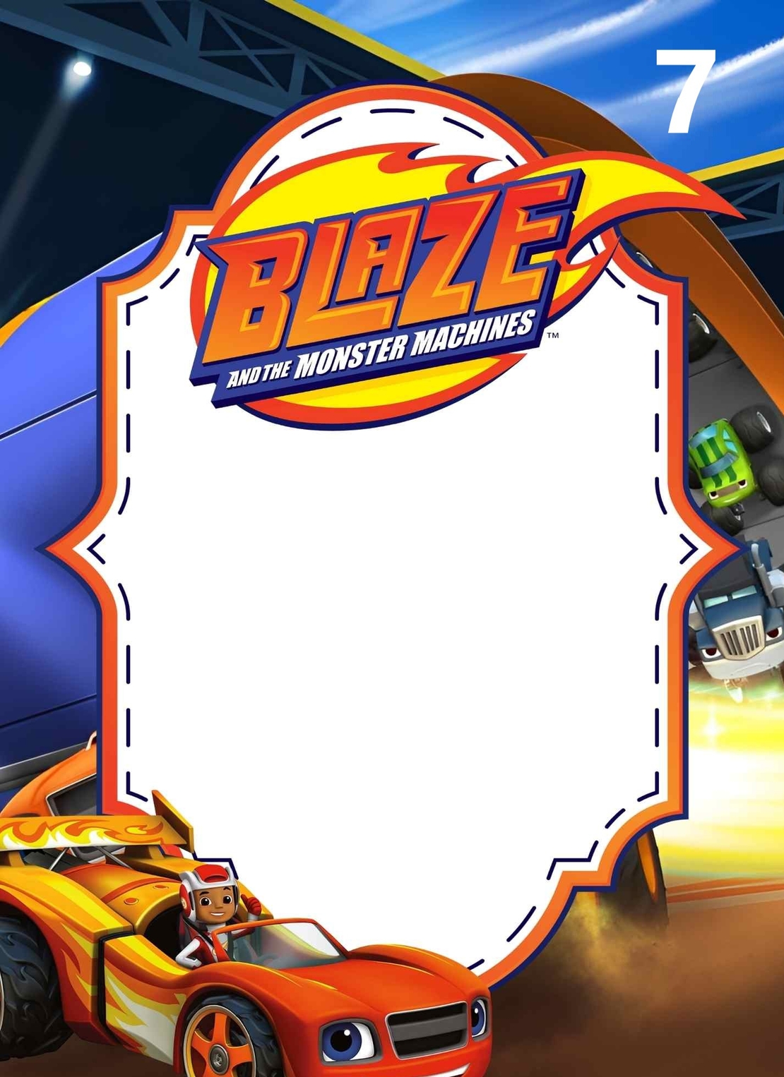 Картонена торта  ПЛАМЪЧКО И МАШИНИТЕ 2 /  BLAZE AND MONSTERS  2